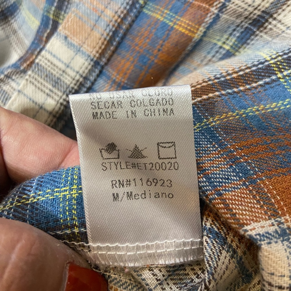 Easel Women's Plaid Button Down Size Medium‎ Short Sleeved Shirt With Pockets - Picture 7 of 8